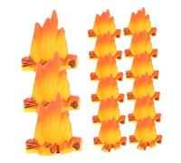 HANABASS 15pcs Artificial Campfire Resin Miniature Fire Gathering Decorative Bonfire Model for Christmas Party Warm Atmosphere Home Table Centerpiece