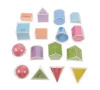 HANABASS 16pcs Folding Geometric Solids with Area Nets for Smooth Edges Transparent Shapes Educational Manipulatives for Math Classroom Stem Teaching Aid