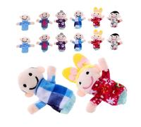 HANABASS 18pcs Family Finger Puppets Soft Plush Storytelling for Early Education Interactive Role Play Hand Puppets for Portable Travel-friendly Learning Figures