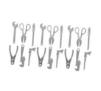 HANABASS 18pcs Miniature Dollhouse Metal Repair Tools Set with Alloy Tiny Simulation Maintenance Tools for Dollhouse Decoration Pretend DIY Crafts Ornament
