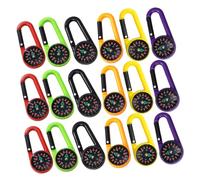 HANABASS 18pcs Multifunctional Hiking Compass Carabiner with Shock Resistant Design Luminous Night Markings Portable Navigation Tool for Camping Mountaineering and Outdoor Adventures