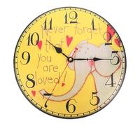 HANABASS 1pc Retro Wooden Wall Clock Silent Non-ticking Creative Hanging Decorative Clock for Living Bedroom with Chic Vintage Pattern Design
