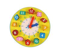 HANABASS 1Pc Shape Clock for Educational to Enhance Cognitive Skills Geometric Design Safe Water Based Paint Preschool Learning Tool