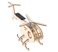 HANABASS 1Set DIY Solar Powered Helicopter Model for Easy Assembly Wooden Plane for Educational Science Experiments and Exploration High Efficiency Charging Futuristic Design