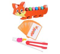 HANABASS 1Set Montessori Wooden Fox Bead Game for Fine Motor Skills Development Color Cognition Interactive Parent Activity for Home Nursery Safe Wooden
