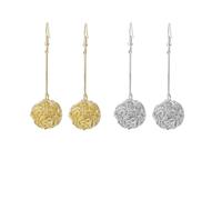 HANABASS 2 Pairs Creative Hollow Iron Ball Earrings Long Chic Ear Jewelry Decor for Women Unique Woven Wire Design Dangle Pendants Lightweight Environmental Metal Statement Accessory
