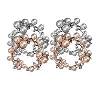 HANABASS 2 Pairs Removable Pearl Shoe Clips for Brides Rhinestone Applique Bridal Shoe Buckles Elegant Decorations for Pumps Wedding Party