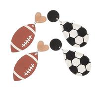 HANABASS 2 Pairs Sports Drop Earrings for Women Football Rugby Pendant Jewelry Lightweight Dangle Design for Independence Day Celebrations Daughters and Friends