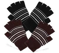 HANABASS 2 Pairs USB Heated Winter Thermal Gloves Adjustable Temperature Sports Mitts Windproof Breathable Knitted Fabric for Skiing Riding Outdoor Cold Weather Protection