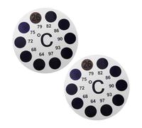 HANABASS 2 Pcs High Precision Adhesive Thermometer Stickers for Fish Tanks Instant Read Temperature Strips with Strong Adhesive Easy to Apply for Aquariums and Fermentation Jars Design