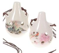 HANABASS 2 Pcs Portable Ocarina Flutes for Beginners Creative Ceramic Ocarinas for Students Lightweight Easy to Play Melodious Sound for Learning Music