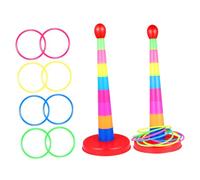 HANABASS 2 Sets Colorful Ring Toss Game for Parent Fun Agility Practice Educational for Carnival Party Entertainment Enhance Color Cognition Coordination