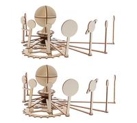 HANABASS 2 Sets DIY Wooden Solar System Puzzle Kit for Boys and Stem Educational Science with Nine Planets Model Natural Wood Safe Design Parent Activity for Home and Classroom Learning
