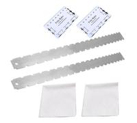 HANABASS 2 Sets Guitar Luthier Tools Notched Straight Edge Ruler with String Action Gauge for Measuring Neck Flatness Bridge Groove Nut Height and Fretboard Surface Precision Guitar Setup