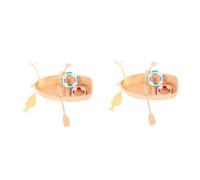 HANABASS 2 Sets Micro Fishing Boat Set Miniature Dollhouse Decor with Detailed Fishing Tools Stylish Tiny Prop for Fairy Garden and Mini House Accessories Lightweight and Compact Design