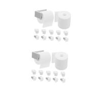 HANABASS 2 Sets Miniature Toilet Paper Roll Holder for Dollhouse Compact Lifelike Tissue Dispenser Sturdy Material Bathroom Accessories Easy Assembly Doll House Furniture Scale
