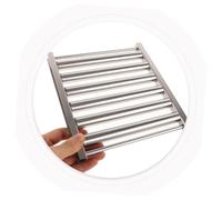 HANABASS 2 Sets Portable Folding Sausage Rack Stainless Steel Bbq Barbecue Hot Dog Rolling Rack for Camping Picnic with Handle Reusable Cooking Accessory