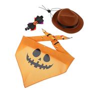 HANABASS 2 Sets Wear Resistant Cat Bandana and Washable Bowtie Set Comfortable Breathable Halloween Costume for Cats and Kittens Chic Pet Accessory for Parties and Photo Shoots Unique