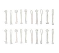 HANABASS 20 Pairs of White Satin Cheongsam Knot Buttons Fine Workmanship, One-Word Shape Fasteners for Han Suit and Traditional Chinese Clothing Accessories