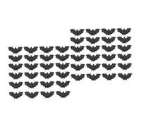 HANABASS 200 Pcs Simulated Mini Bat Decorative Halloween Decor for Garden Outdoor Party Accessories Black Short Tail