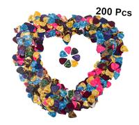HANABASS 200pcs Heart Shaped Guitar Picks Random Color Plastic Plectrums Includes for Ukulele Acoustic Electric Guitars Durable Lightweight Random Color