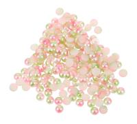 HANABASS 200pcs Imitation Half Pearl Flatback Flat Pearls Charms Abs Material Creative Adorable Style Practical Decorative Effect for Home Manicure Salon DIY Crafts