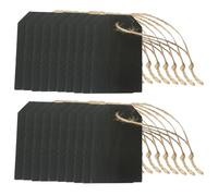 HANABASS 20pcs Black Wooden Price Tags with Ropes, Small Writable Labels for DIY Handmade Accessories and Jewelry Display, Solid Smooth Surface Vintage Chalk Board Signs