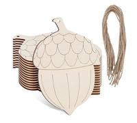 HANABASS 20pcs Christmas Tree Pendant DIY Pine Cone Hanging Decor Wooden Acorn Shaped Cutouts for Hanging Decoration Easy to DIY for Xmas Wall and Shop Ornaments