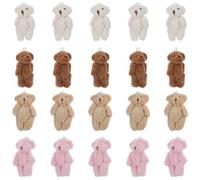 HANABASS 20pcs Mini Stuffed Bears Soft Plush Mini Bears Multipack Tiny Bear Dolls for Diy Keychain Baby Shower Birthday Wedding Party Favors Cute Stuffed Bear