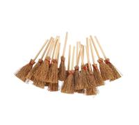 HANABASS 20pcs Miniature Witch Broomsticks Mini Straw Brooms for Dollhouse Decor Halloween Costume Party Wizard Witches Accessories Craft Props