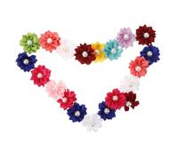HANABASS 20Pcs Mixed Color Pet Hair Tie Beautiful Flower Petal and Pearl and Cats Chic Grooming Hair Accessories for Everyday Wear and Special Occasions