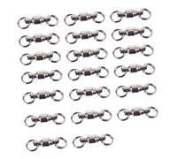 HANABASS 20pcs Stainless Steel Fishing Swivel Connectors High Velocity Rolling Bearing Lightweight Portable Fishing Accessories for Various Lures for Amateurs Enthusiasts