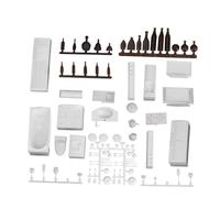 HANABASS 23 Pcs Scale Miniature Building Furniture Model Kit Plastic Dollhouse Accessories for Micro Fairy Living and Bedroom Decoration Mixed Style White Random Color