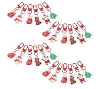 HANABASS 24PCS Christmas Keyrings Set with Snowman Gingerbread Man Charms Festive Ornaments for DIY Decorations Stocking Fillers Xmas Party Favors