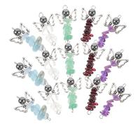 HANABASS 25pcs Angel Shaped Charms for Jewellery Making, Alloy and Stone Material, Easy to Connect for Keychain DIY and Earring Diy, Cute Cartoon Style Pendants for Handicraft Color
