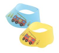 HANABASS 2pcs Adjustable Shower Caps for Wide Brim Hair Washing Shield Hat Protects Eyes Ears Nose Easy to Use Bath Visor for Hair Wash Lemon Yellow Sky Blue