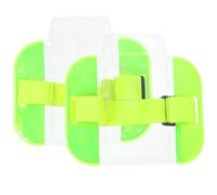 HANABASS 2pcs Arm Badge Holders with Adjustable Strap, Reusable Light Green PVC and Nylon Armband Badge Sleeve for Bus Cards and Work Cards, Fade Resistant and Sturdy Design