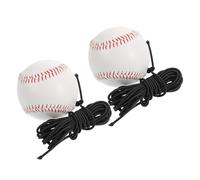 HANABASS 2pcs Baseball Swing Trainer 9-inch Hard Balls and 4m Elastic Resistance Bands - Portable Batting Practice Tool for and Adults, Baseball Arm Strength and Pitching Conditioning