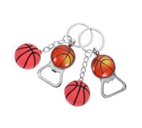 HANABASS 2pcs Basketball Sports Ball Bottle Opener Keychain Durable Lightweight Decorative Beer Bottle Opener for Parties Bars Home Use Multifunctional Portable Keyring Tool for Beer Lovers