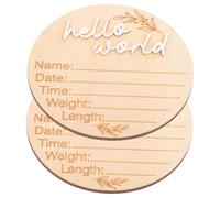 HANABASS 2pcs Birth Announcement Board Wooden Discs for Newborns Name Signs Decorative Monthly Props for Hospital and Nursery