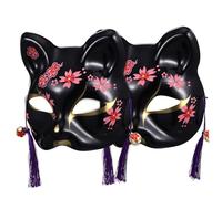 HANABASS 2pcs Blossom Lightweight Plastic Half Face Cosplay for Women Halloween Party Costume with Vibrant Design and Comfortable Fit
