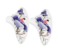 HANABASS 2pcs Blue and White Ocarina Musical Ocarina Instrument for Practice Six Hole Lightweight Instrument for Classroom Travel