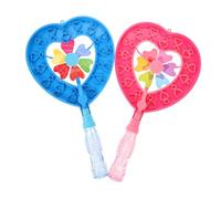 HANABASS 2pcs Bubble Wands with Windmill Design Giant Bubble Maker for Outdoor Family Fun Promotes Social Skills Hand Eye Coordination Fine Motor Development