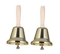 HANABASS 2pcs Christmas Hand Bells Metal Bell Decorative Party Props for Festive Celebrations and Holiday Gatherings
