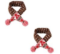 HANABASS 2pcs Christmas Pet Scarf for Dogs Warm and Comfortable Neckerchief with Festive Pattern Soft Winter Collar Accessory for Puppies and Cats for Holiday Parties and Outdoor Walks