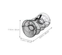 HANABASS 2pcs Collapsible Nylon Crab Traps for Shrimp Fish Minnow Portable Foldable Fishing Net Cage for Recreational and Professional Aquaculture Use