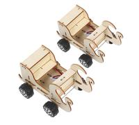 HANABASS 2pcs DIY Stem Wooden Car Kit with Voice Control and Advanced Sound Sensor for Hands Science Learning Interactive Educational Model for Indoor and Outdoor Play
