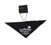 HANABASS 2pcs Dog Doctoral Cap Set with Tassel and Black Bandana Comfortable Pet Graduation Outfit for Parties Easy to Wear for Making Your Pet Stand