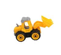 HANABASS 2PCS Educational DIY Assemble Engineering Vehicle for Mini Construction Trucks Including Yellow Excavator and Bulldozer Safe Plastic Material Fun and Skill-building Vehicle for