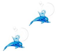 HANABASS 2pcs Floating Glass Fish Tank Ornament Micro Landscape Decor for Aquariums Durable and Safe Hanging Pendant Artificial Fish Decoration for Aquatic Environments